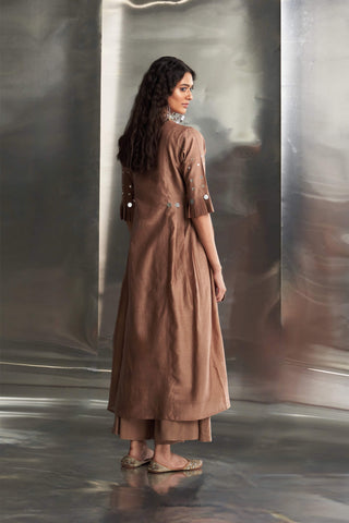 Ginger Chanderi Kurta Set by Charkhee, available on Indiaspopup.com