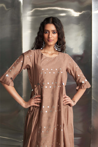 Ginger Chanderi Kurta Set by Charkhee, available on Indiaspopup.com