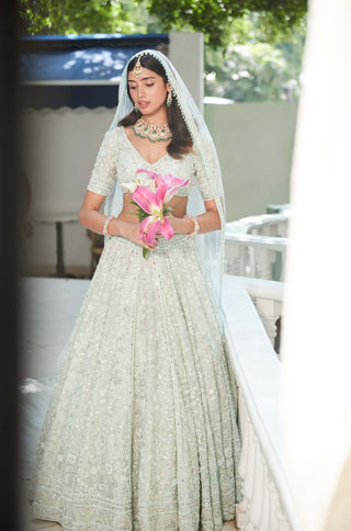 Tajira sea green lehenga set