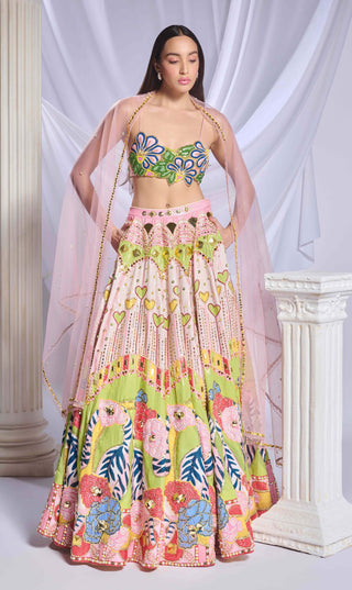 Tales Of Confetti Multicolor Lehenga Set by Papa Don'T Preach By Shubhika, available on Indiaspopup.com