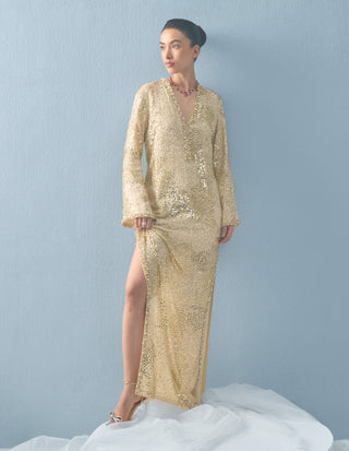 Ivory georgette sparkle kaftan