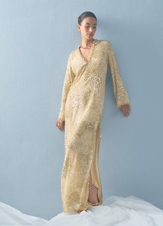 Ivory georgette sparkle kaftan