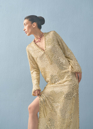Ivory georgette sparkle kaftan