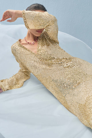 Ivory georgette sparkle kaftan