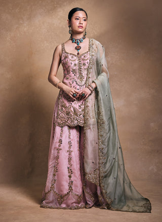 Blush and sage sharara set