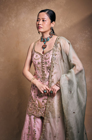 Blush and sage sharara set