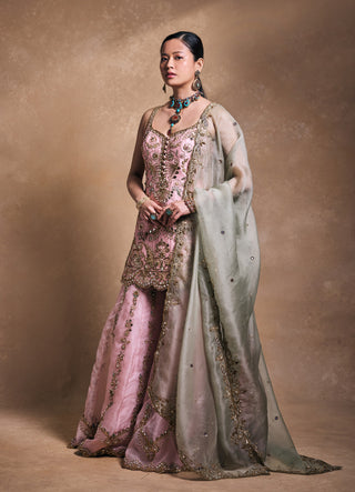 Blush and sage sharara set
