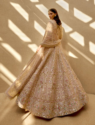 Baby pink couture zardozi lehenga set