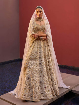 Ivory regal jeweled lehenga set
