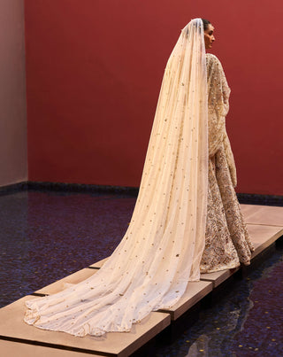 Ivory regal jeweled lehenga set