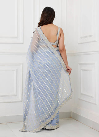 Chamee And Palak-Urmi Dusty Blue Sari And Blouse-INDIASPOPUP.COM