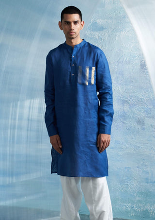 Royal blue straight kurta and salwar