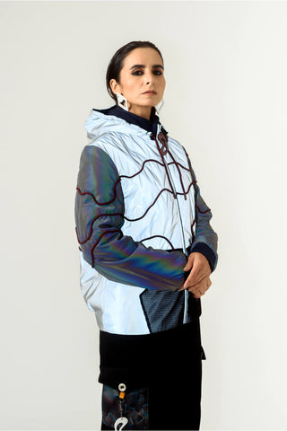 Siddhant Aggarwal-Silver Reflector Bomber Jacket-INDIASPOPUP.COM