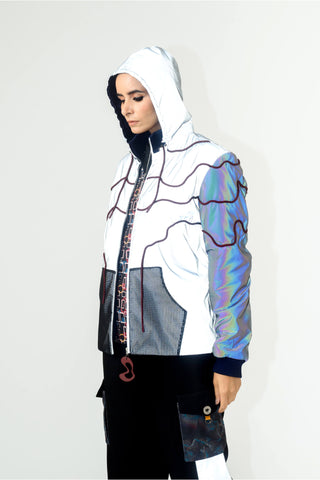 Siddhant Aggarwal-Silver Reflector Bomber Jacket-INDIASPOPUP.COM