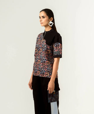 Siddhant Aggarwal-Black Printed T-Shirt-INDIASPOPUP.COM