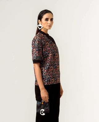 Siddhant Aggarwal-Black Printed T-Shirt-INDIASPOPUP.COM