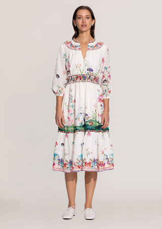 Ivy white tier midi dress
