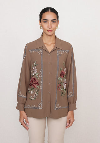 Kira mocha taupe shirt