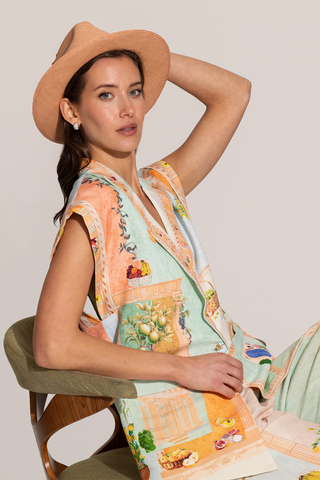Arista multicolor sleeveless jacket and pants