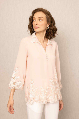 Arin pink embroidered top