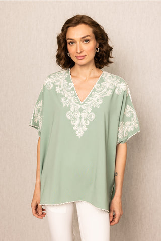 Tivo crinkle green blouse