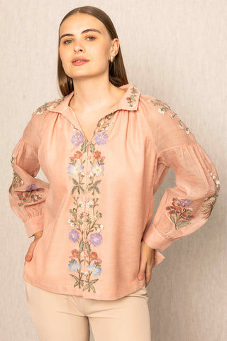 Orris peach blouse