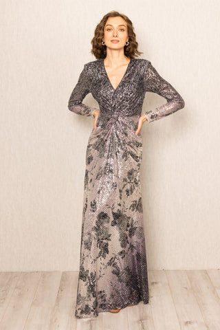 Zale gray ombre shimmering gown