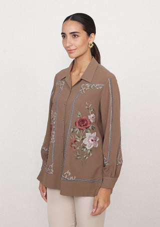 Kira mocha taupe shirt
