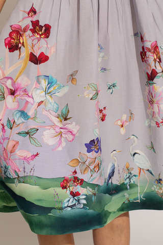 Anaya multicolor scallop bodice midi dress