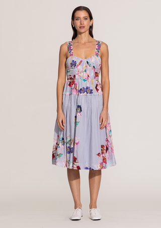 Anara multicolor ruched midi dress