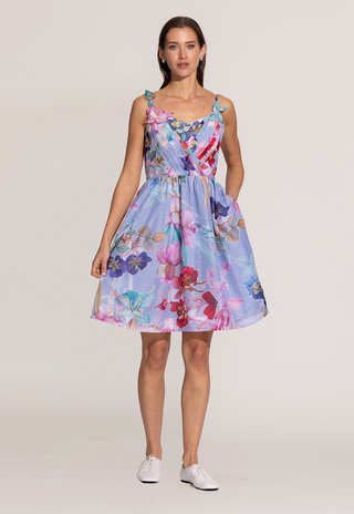 Florin multicolor pleated mini dress