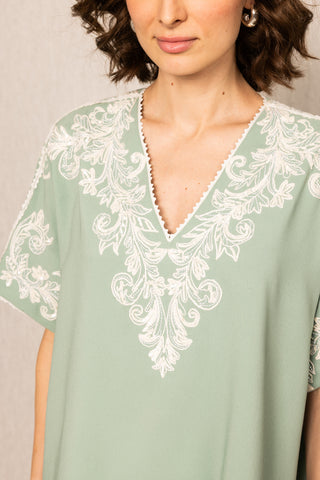 Tivo crinkle green blouse
