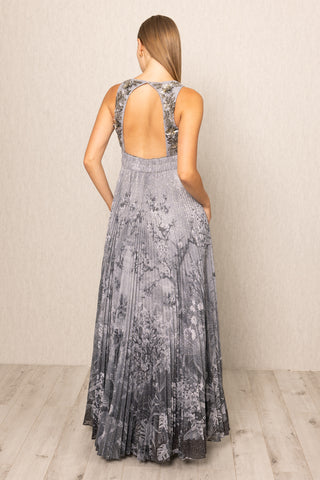 Riva gray ombre pleated gown