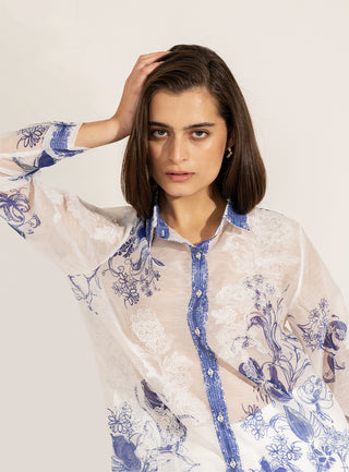 Luma blue button-down shirt