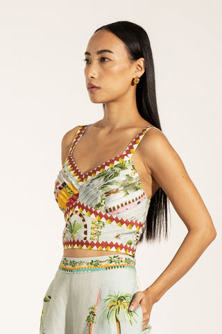 Verve green bustier and pants