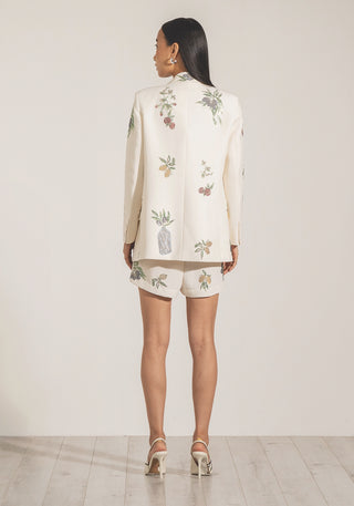 Willow ivory collar jacket and shorts set