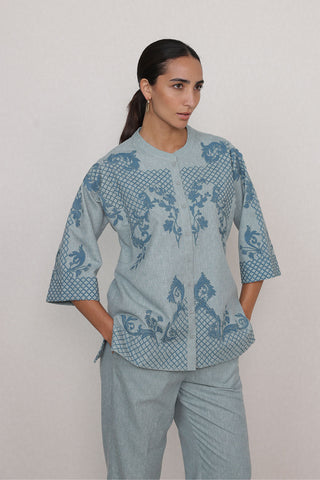 Sovana powder blue blouse and pants