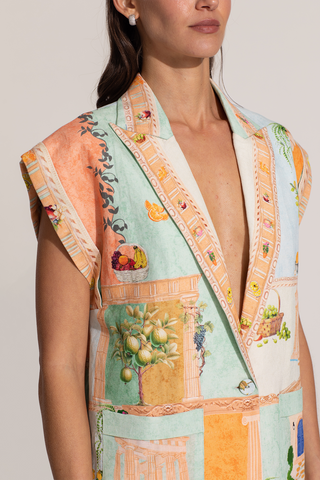 Arista multicolor sleeveless jacket and pants
