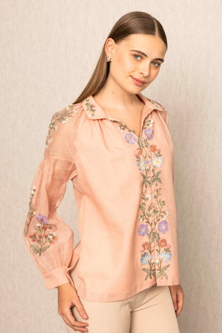 Orris peach blouse