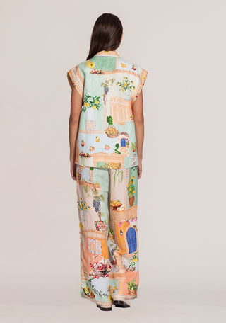 Arista multicolor sleeveless jacket and pants