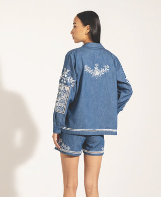 Vira blue button-down shirt