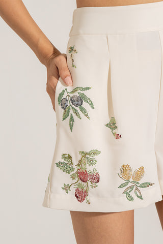 Willow ivory collar jacket and shorts set