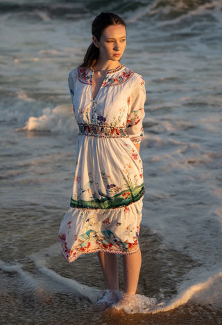 Ivy white tier midi dress