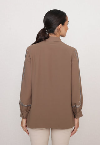 Kira mocha taupe shirt