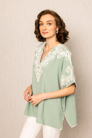 Tivo crinkle green blouse