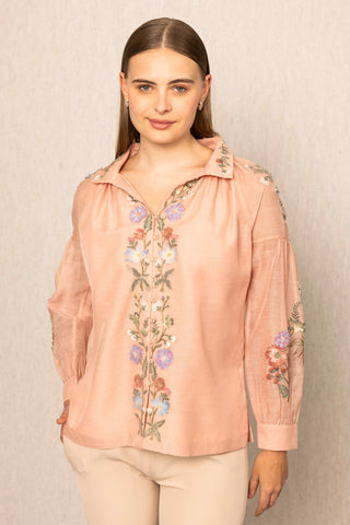 Orris peach blouse