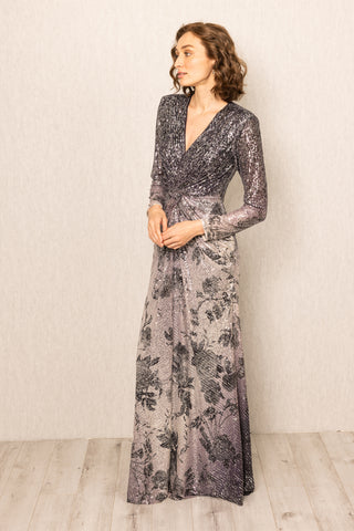 Zale gray ombre shimmering gown