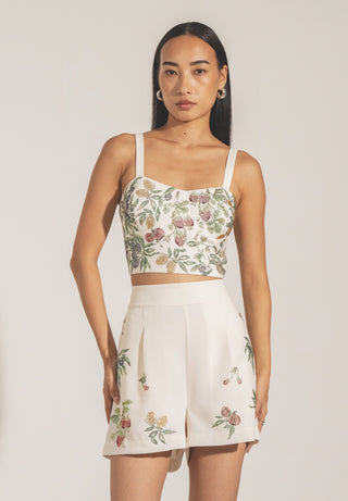 Willow ivory collar jacket and shorts set