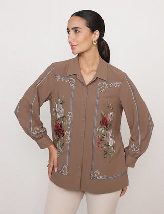 Kira mocha taupe shirt
