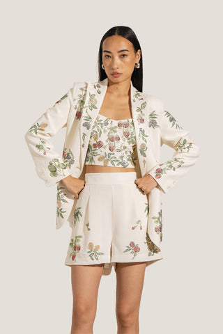 Willow ivory collar jacket and shorts set
